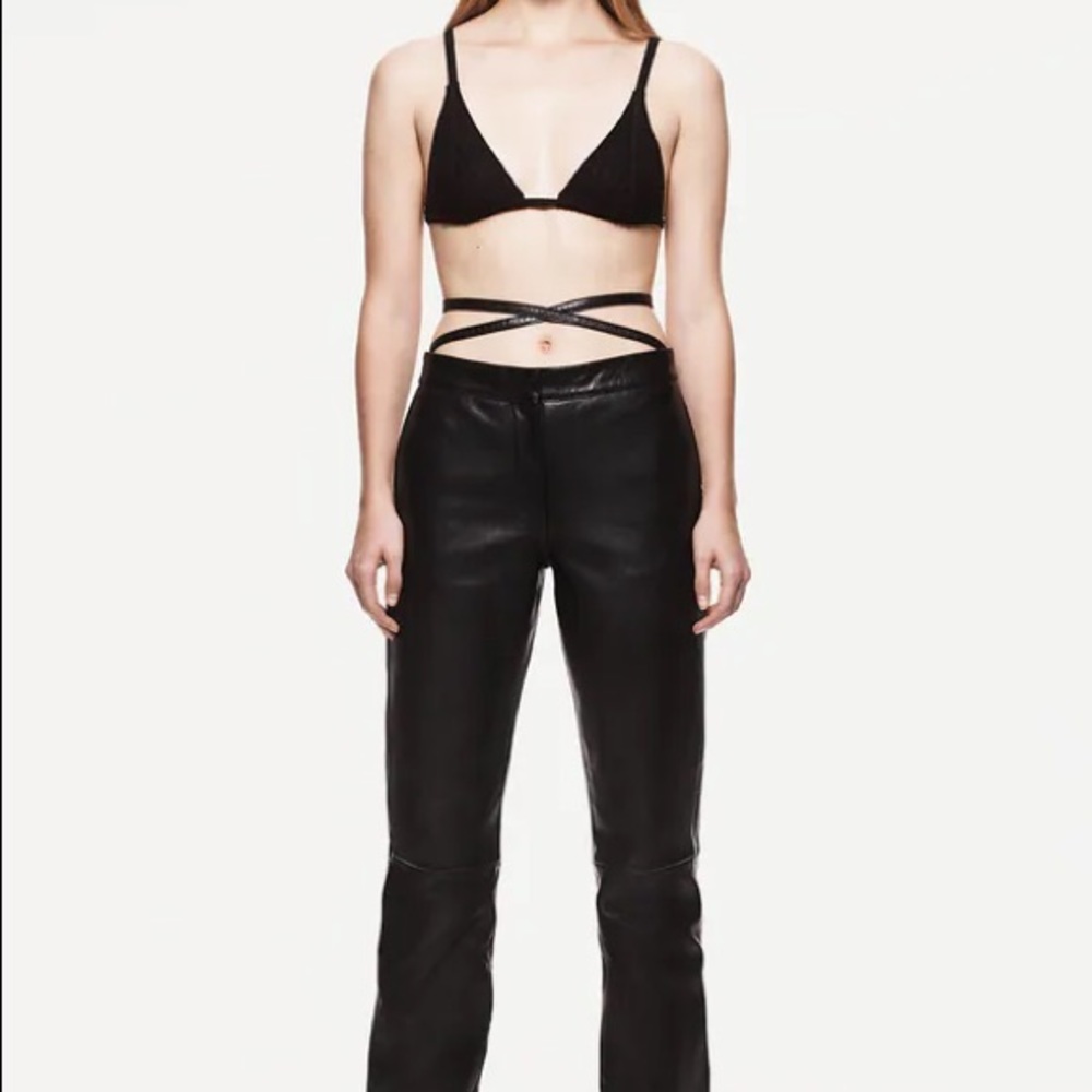 New $199 Zara Black Leather Pants Unit.02 Medium 3461/286